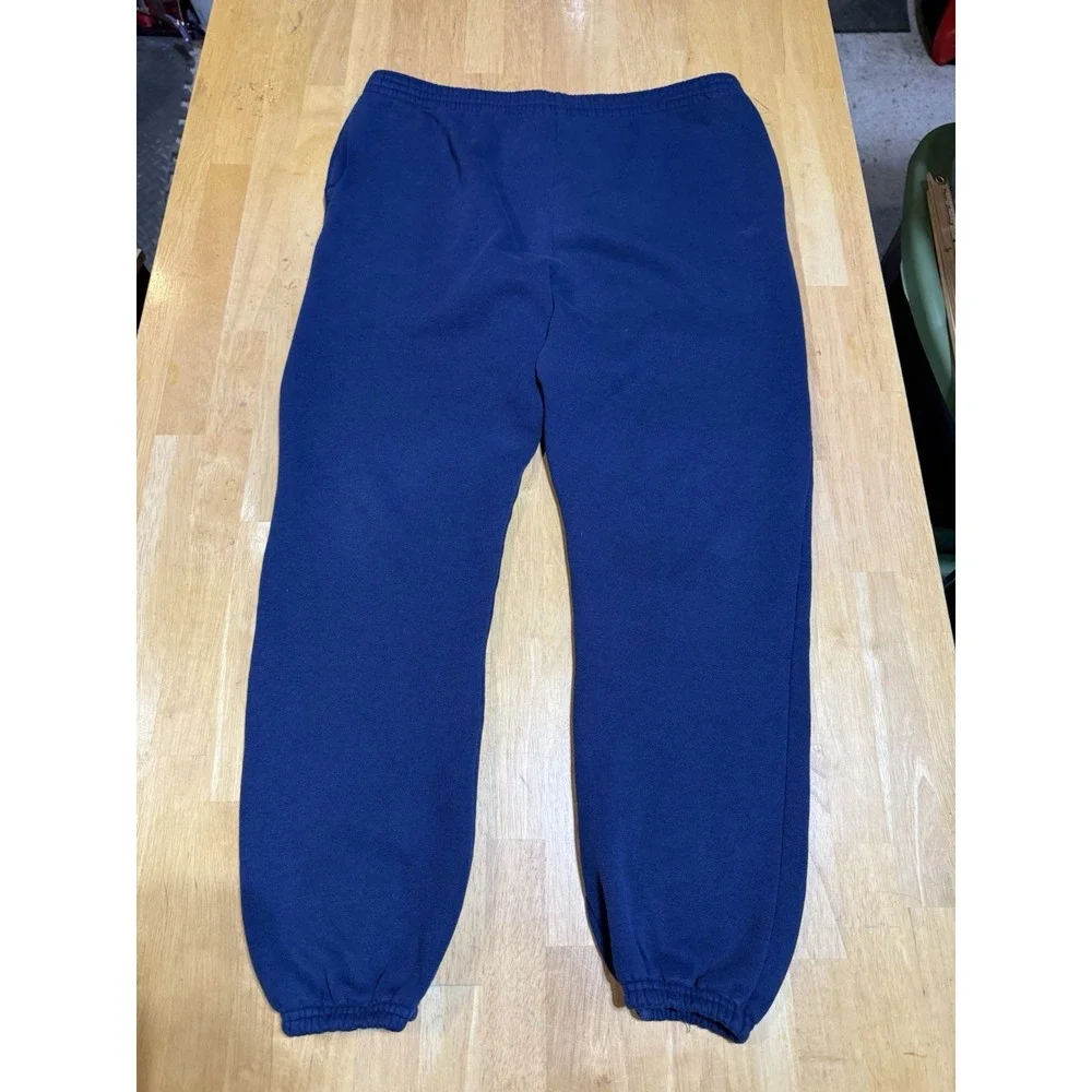 Vintage Hanes Classics Heavyweight Sweatpants Mens L Blue Made in USA Pockets